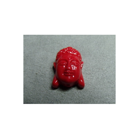 Tête Plate Boudha Rouge 22X15mm (x1)