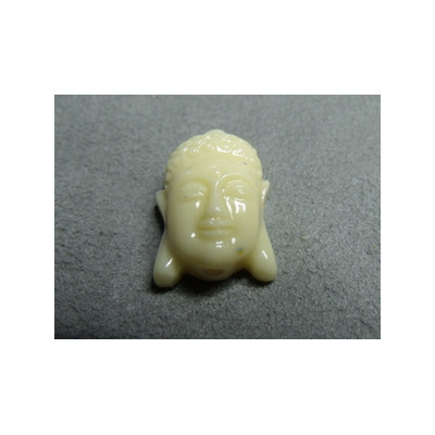 Tête Plate Boudha Ivoire 22X15mm (x1) Tête Plate Boudha Ivoire 22X15mm (x1)