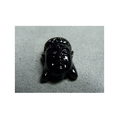Tête Plate Boudha Noir 22X15mm (x1) Tête Plate Boudha Noir 22X15mm (x1)