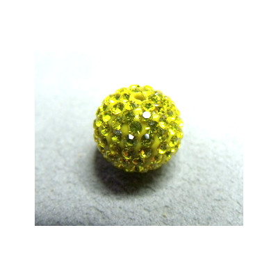 Perle strass pour Shamballa Lime Résine 12mm (X1)