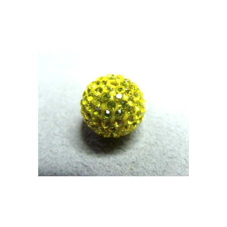 Perle strass pour Shamballa Lime Résine 12mm (X1)
