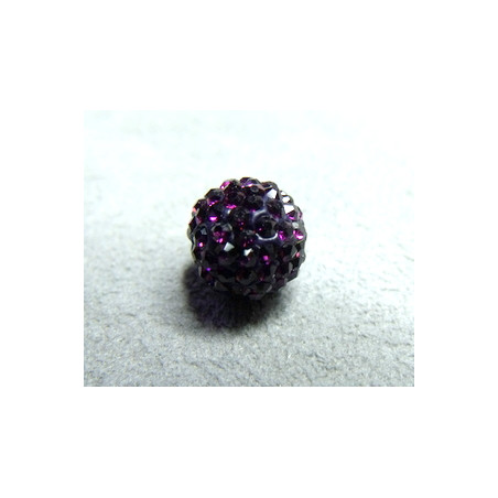 Perle strass pour Shamballa Amethyst Résine 10mm (X1)