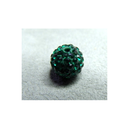 Perle strass pour Shamballa Emeraude Résine 10mm (X1) 