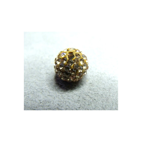 Perle strass pour Shamballa Beige Foncé Résine 12mm (X1) 