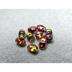  Perles super Duo 2,5X5mm Red Yellow (x 10gr env.)