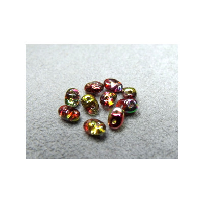  Perles super Duo 2,5X5mm Red Yellow (x 10gr env.)