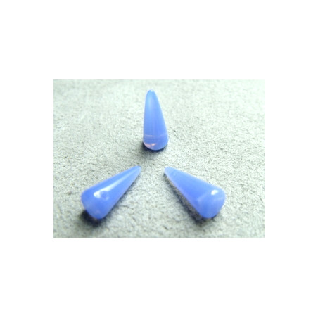 Spikes en Verre de Bohème 13X5mm Air Blue Opal (X10)