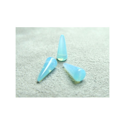 Spikes en Verre de Bohème 13X5mm Aquamarine Opal (X10) 