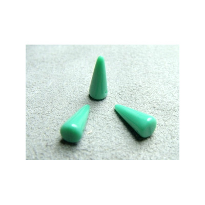 Spikes en Verre de Bohème 13X5mm Opaque Turquoise Green (X10)
