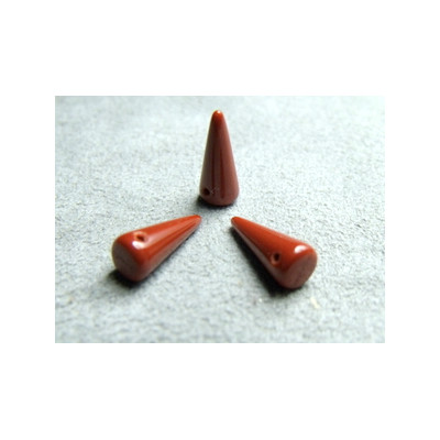 Spikes en Verre de Bohème 13X5mm Opaque Chocolat (X10) 