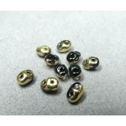 Perles Super Duo 2,5X5mm Gold Jet (x sachet de 10gr env.) 