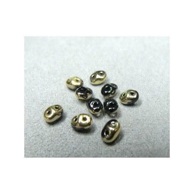 Perles Super Duo 2,5X5mm Gold Jet (x sachet de 10gr env.) 