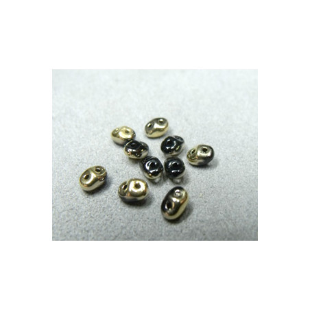 Perles Super Duo 2,5X5mm Gold Jet (x sachet de 10gr env.) 