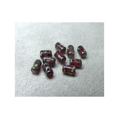 Perles Rullas Dark Ruby Travertin 5X3mm (10gr) 