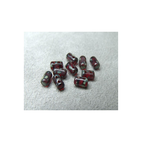 Perles Rullas Dark Ruby Travertin 5X3mm (10gr) 