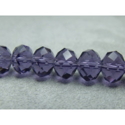 Fils de 65 perles rondes aplaties en Cristal de Chine 10x8 mm Tanzanite (x 1 fil de 65 perles)