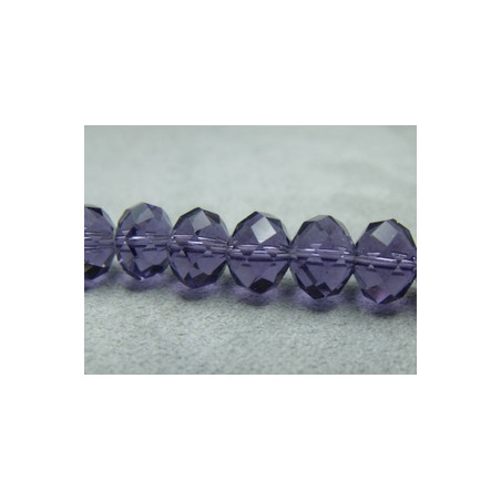 Fils de 65 perles rondes aplaties en Cristal de Chine 10x8 mm Tanzanite (x 1 fil de 65 perles)