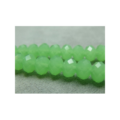 Fils de 72 perles rondes aplaties en Cristal de Chine 8x6mm Green Opal (x 1 fil de 72 perles)