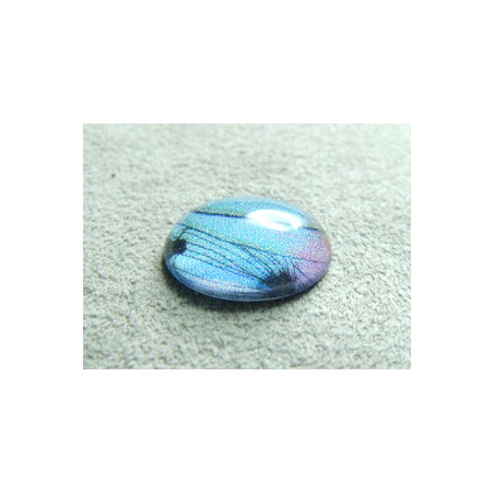 Cabochon en Résine Bleu Violet 13x18mm Imprime Abstrait (X1)