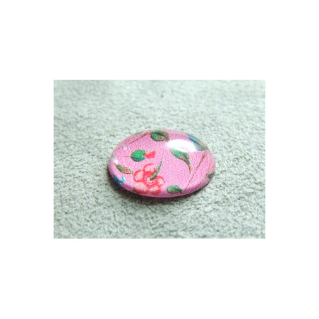 Cabochon en Résine Rose 13x18mm Imprime Abstrait (X1)