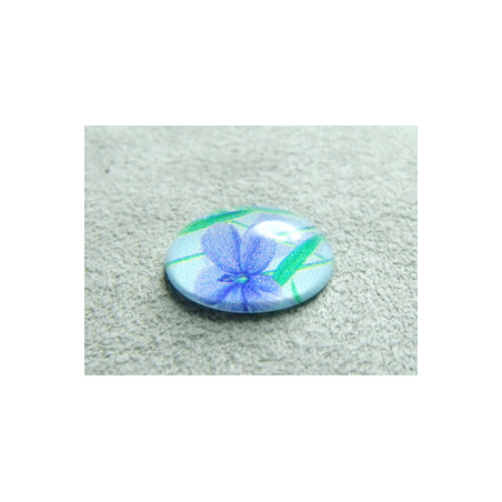 Cabochon en Résine Bleu 13x18mm Imprime Abstrait (X1)