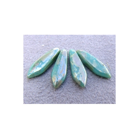 Dague en verre de Bohême 5x16mm - Opaque Green picasso (x20)