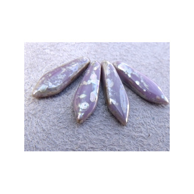 Dague en verre de Bohême 5x16mm - Opaque Amethyst picasso (x20) 