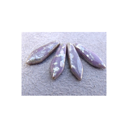 Dague en verre de Bohême 5x16mm - Opaque Amethyst picasso (x20) 
