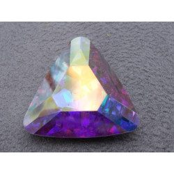 Cabochon Triangle 23mm Crystal Ab Folied (x1)