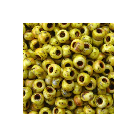 R8-4512 Rocailles 8/0 Miyuki Canary yellow Matte Picasso (x TB de 10gr)   