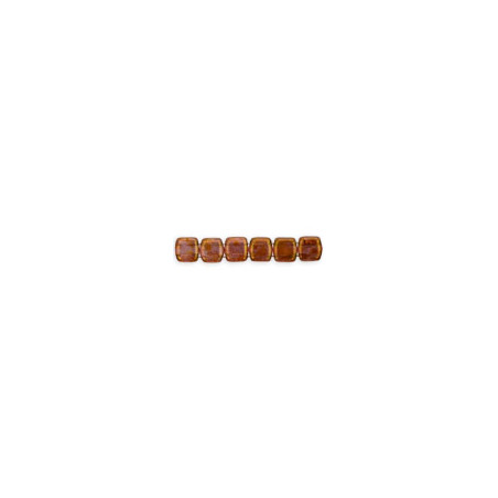 Perles Tiles 6X6X3mm Luster Rose/Gold Topaz (X50)