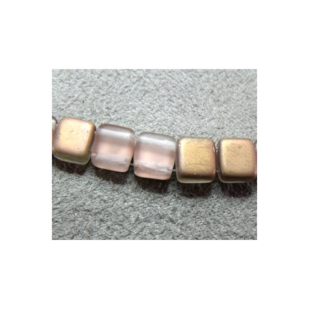 Perles Tiles 6X6X3mm Matte Apollo (Gold) (X50)