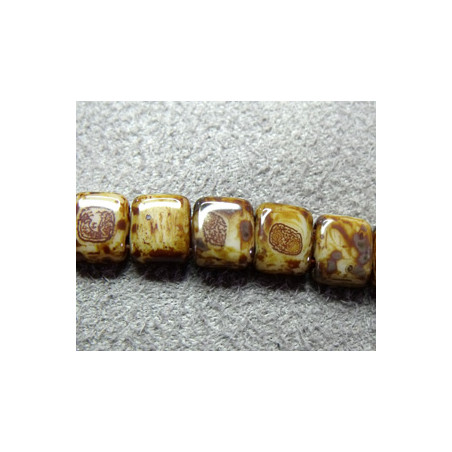 Perles Tiles 6X6X3mm Ivory - Picasso (X50)