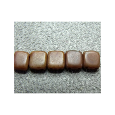 Perles Tiles 6X6X3mm Brown Caramel - Picasso  (X50)