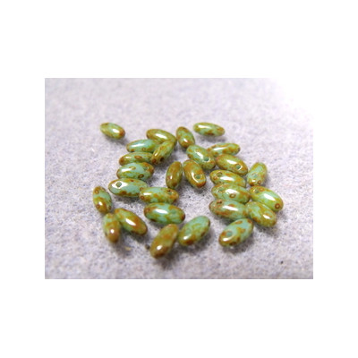 Perles Rizo® Turquoise Dark Travertin 2,5X6mm (X10gr)