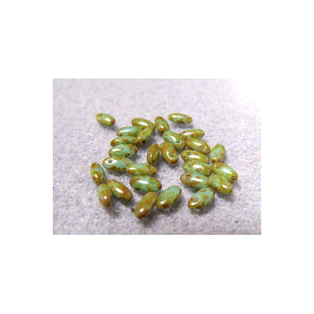 Perles Rizo® Turquoise Dark Travertin 2,5X6mm (X10gr)