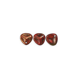 Perle Pétale Opaque Red - Bronze Picasso 8X7mm (X50)