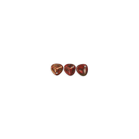 Perle Pétale Opaque Red - Bronze Picasso 8X7mm (X50)