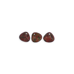 Perle Pétale Opaque Red - Copper Picasso 8X7mm (X50) 