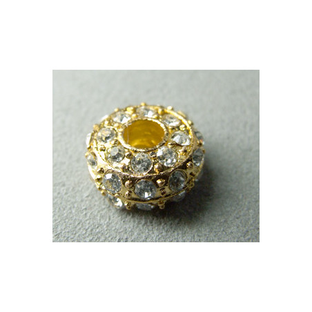 Perle Strass pour Buna cord ou pvc 15x10mm - Argenté (X1) COULEUR DE LA PHOTO A REVOIR